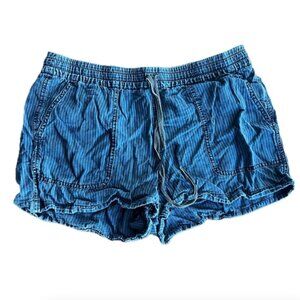 J. Crew Denim Seaside Short in Stripe Blue Women's Drawstring Shorts Size Medium